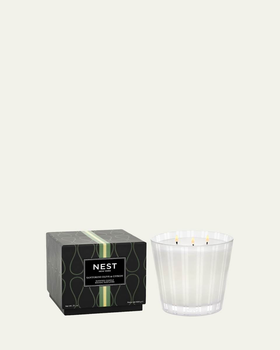 Santorini Olive and Citron 3 Wick Candle, 21.2 oz.